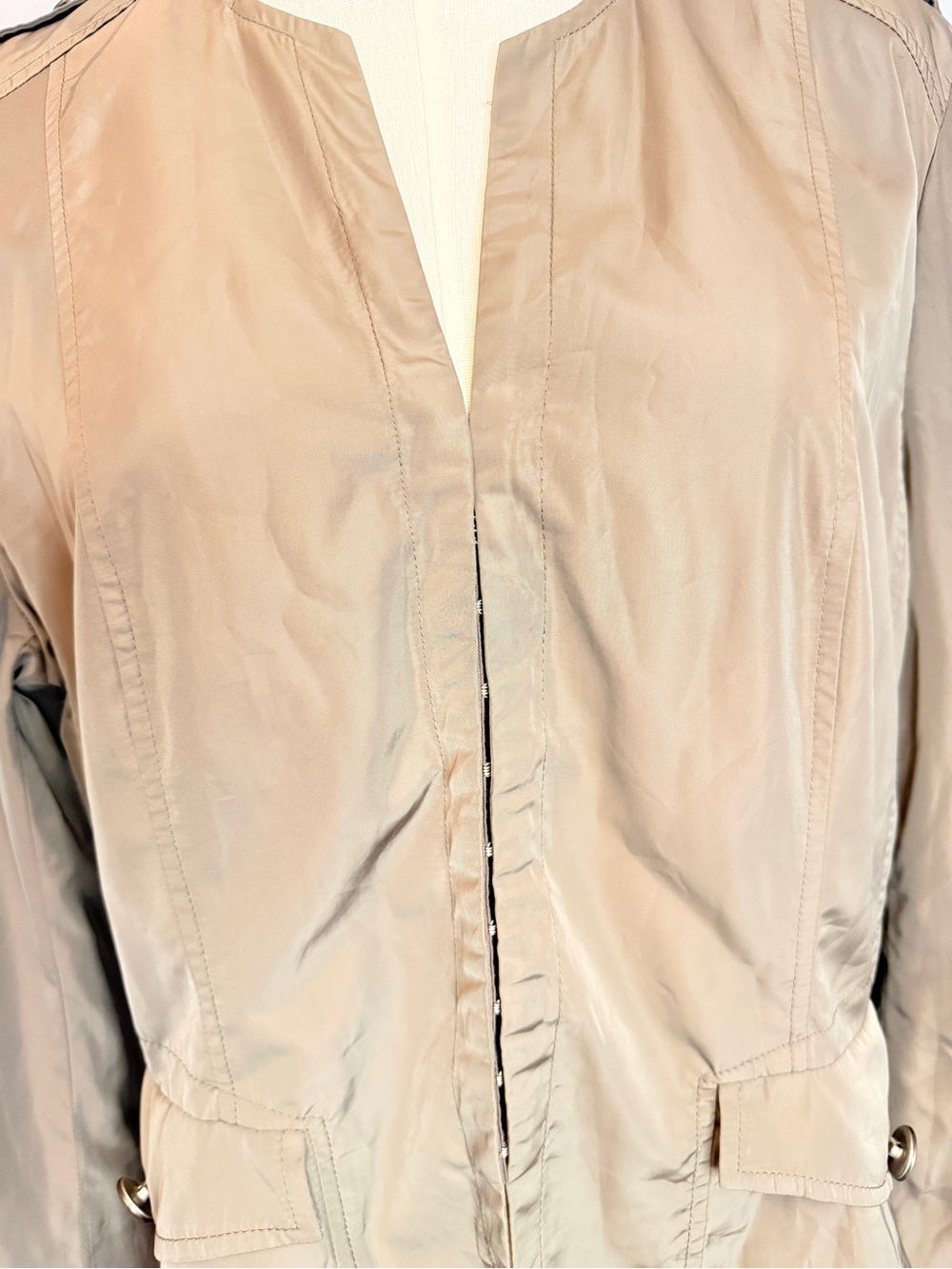Mario Serrani Italy Utility Blazer Jacket - Khaki Grey (Size 12) - Picture 2 of 10